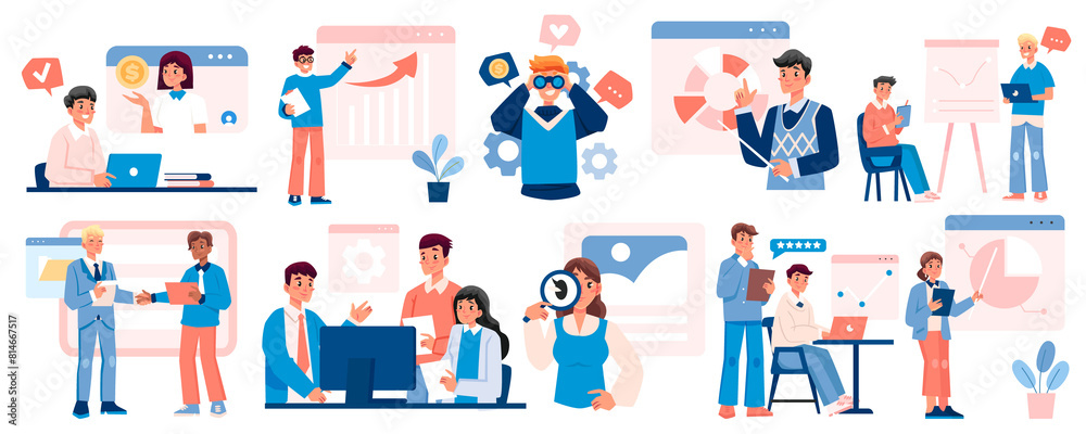 Fototapeta premium Business scenes in flat design