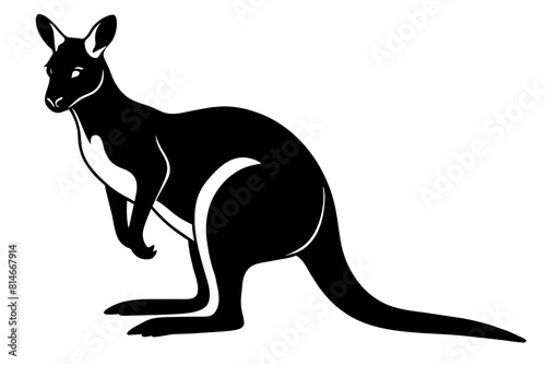 wallaby line art silhouette illustration