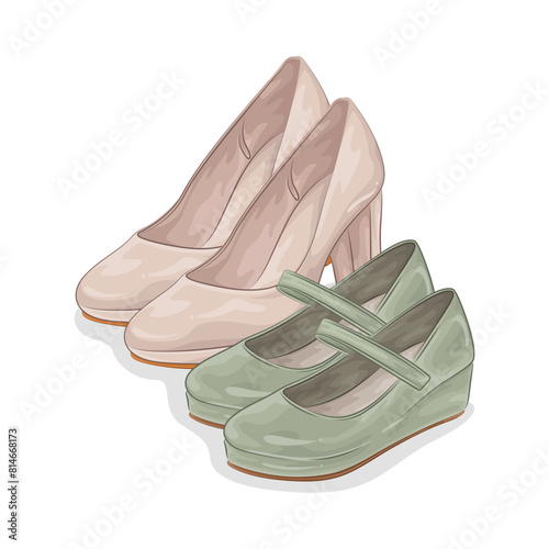 Illustration of women shoes 