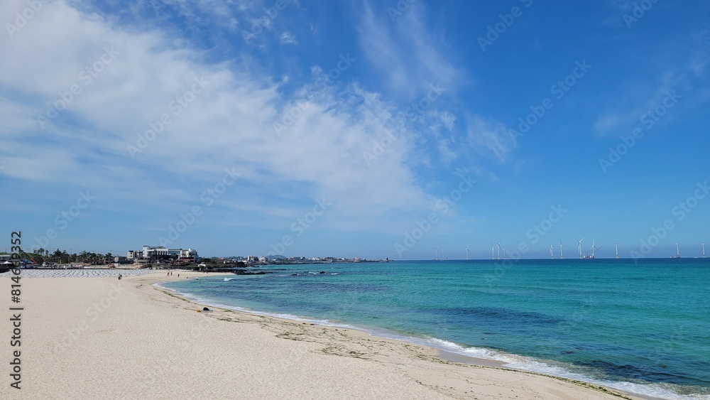 Gwakji Beach, beach, blue sea, blue sky, beach Gwakji Beach, beach, blue sea, blue sky, beach