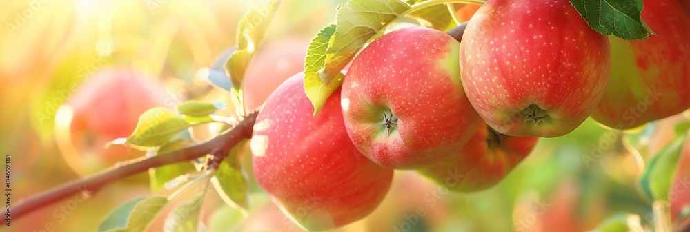 fresh, healthy and ripe red apples hanging on a branch of an apple tree fresh, healthy and ripe red apples hanging on a branch of an apple tree