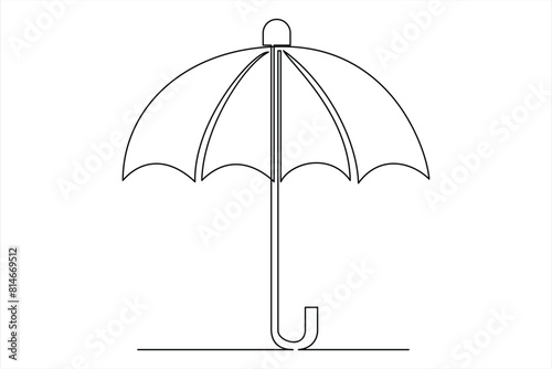 Continuous single line drawing of umbrella abstract umbrella line art illustration