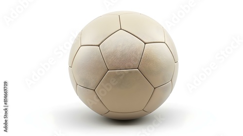 Isolated khaki Soccer Ball on a white Background with Copy Space