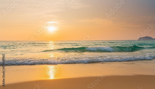 ocean sunset wave clear water in tropical sea colorful background