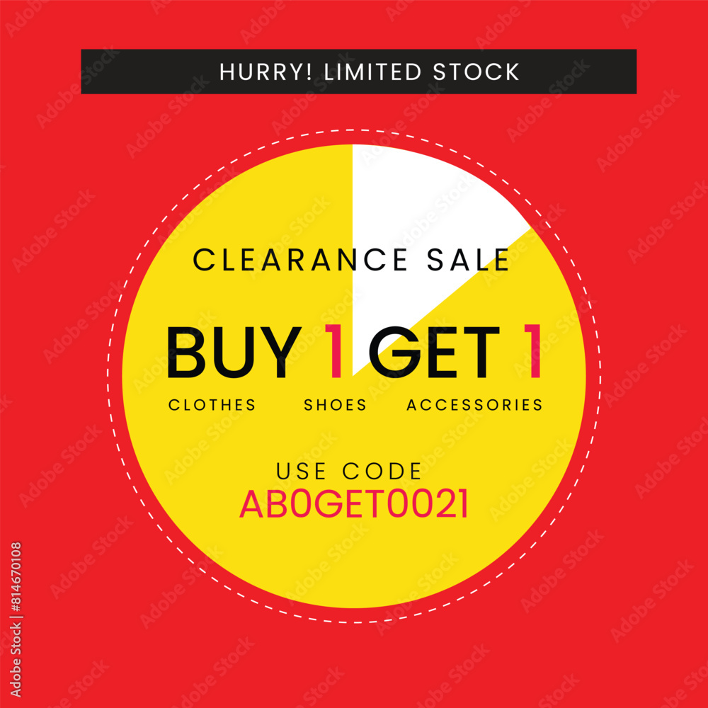 Obraz premium buy 1 get 1 Sale banner template design