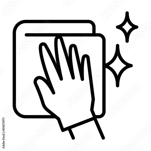 Cleaning cloth, wipe icon