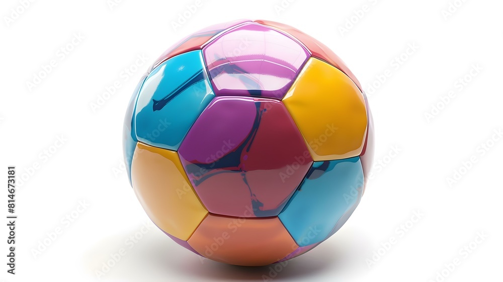 Isolated multicolor Soccer Ball on a white Background with Copy Space Isolated multicolor Soccer Ball on a white Background with Copy Space