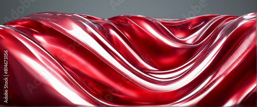 Wide background with viscous wavy red liquid