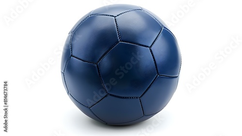 Isolated navy blue Soccer Ball on a white Background with Copy Space