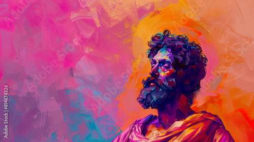 Apostle Paul Abstract Portrait, space for quote background