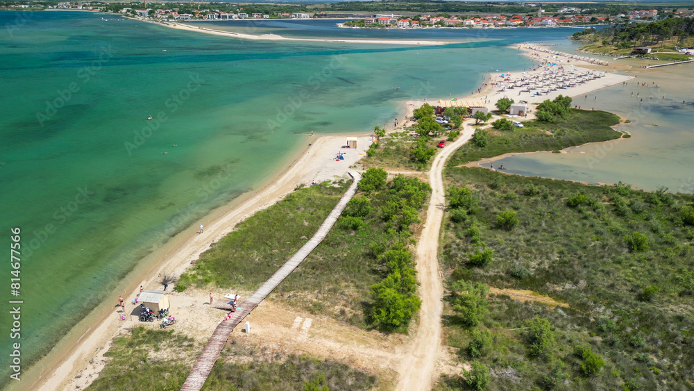 Queens Beach aerial view in Zadar, Croatia Queens Beach aerial view in Zadar, Croatia