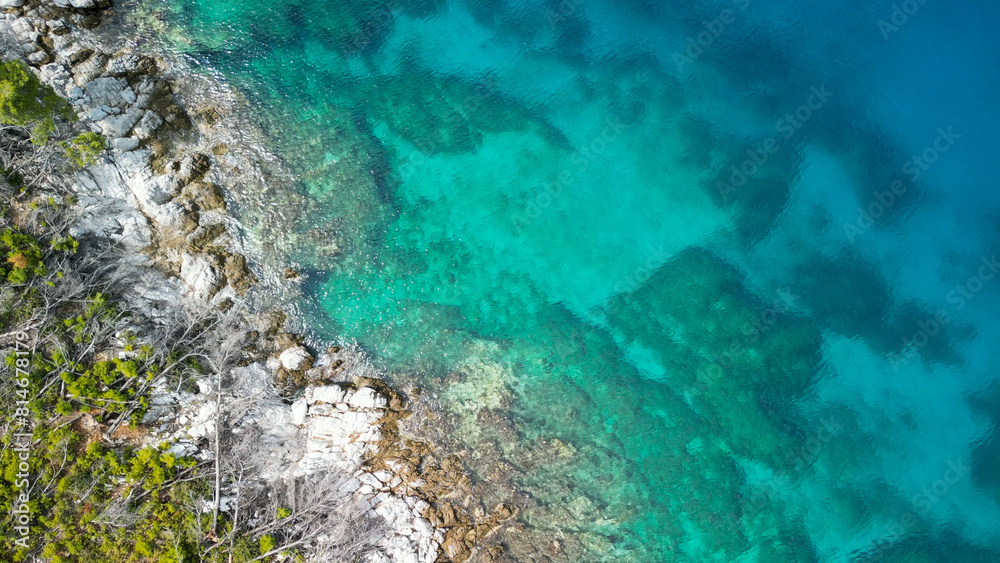 Cape Amarandos beach in Skopelos, Greece - Aerial view Cape Amarandos beach in Skopelos, Greece - Aerial view