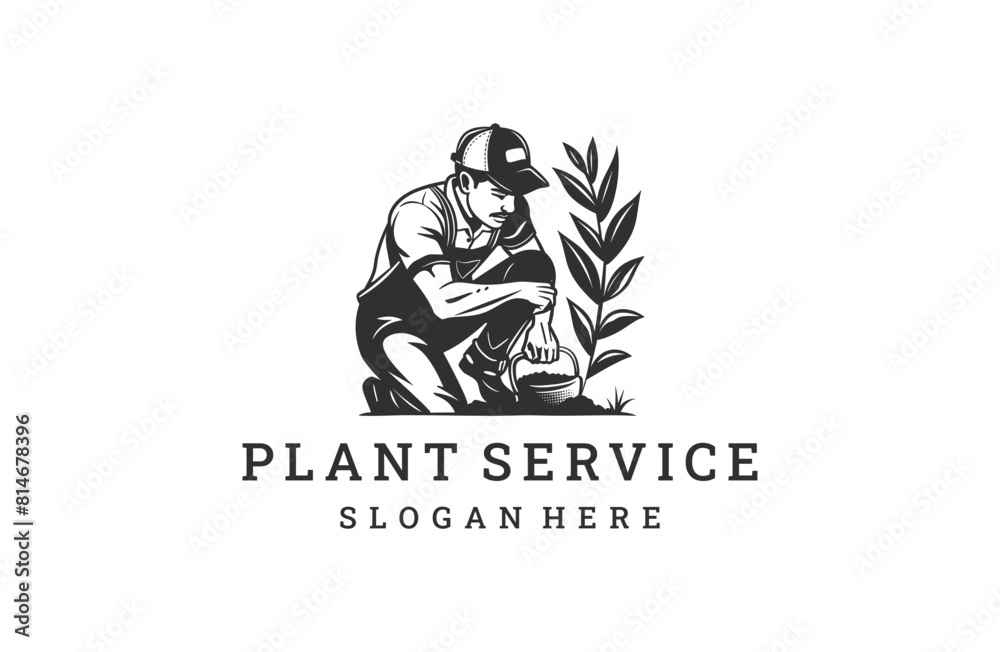 Plant service style logo icon design template flat vector Plant service style logo icon design template flat vector