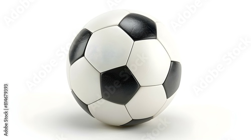 Isolated white Soccer Ball on a white Background with Copy Space