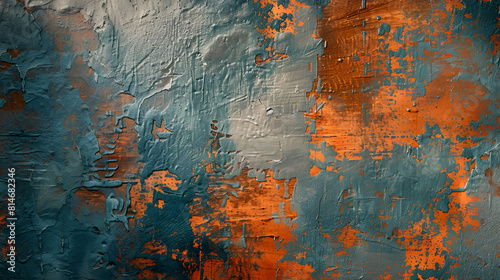 Abstract background with grunge texture ,abstract orange and blue grunge wall texture background for design ,. grunge abstract background with medium aqua marine, crimson and saddle brown color
 photo