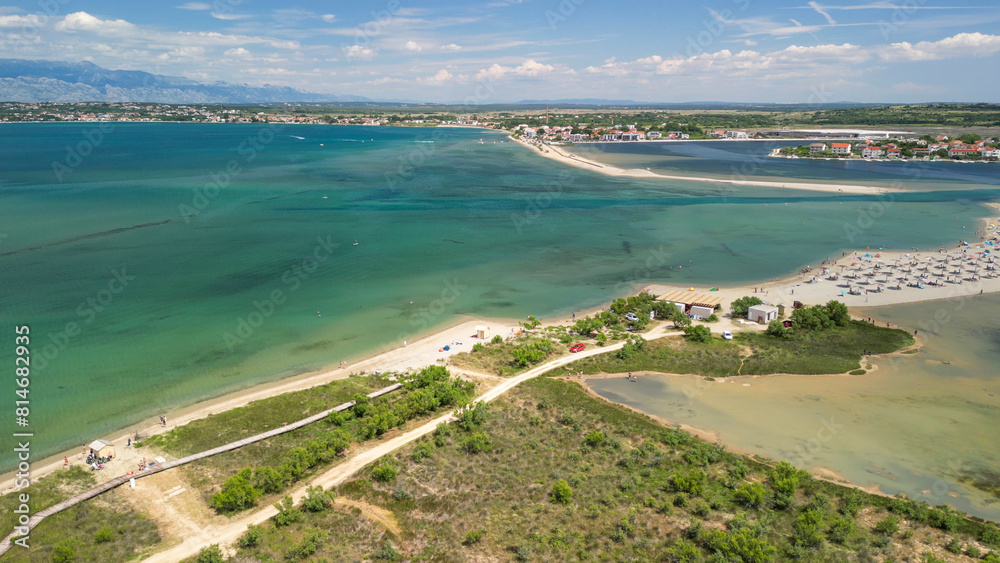 Queens Beach aerial view in Zadar, Croatia