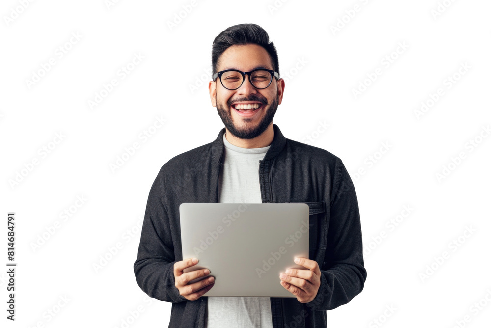 Central American Man with Laptop