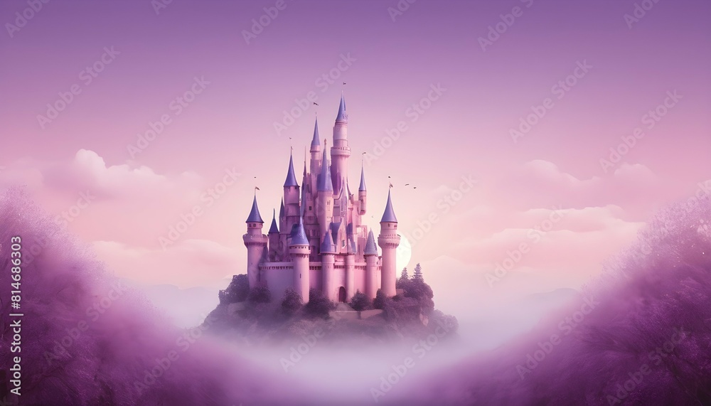 A whimsical fairytale castle against a backdrop of upscaled_4