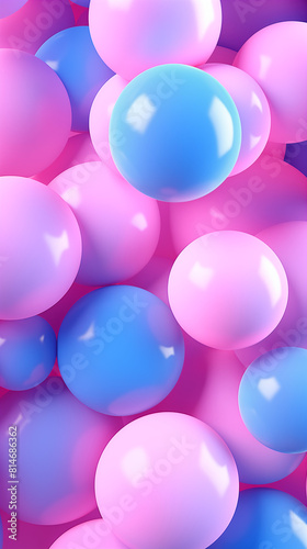Bright Gradient Spheres - Pink and Blue Shiny Bubbles