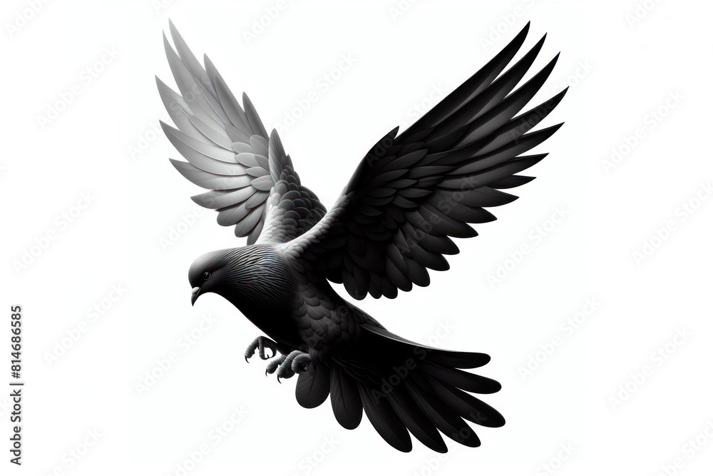 Fototapeta premium Black dove Isolated on white background