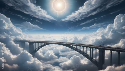A bridge of clouds spanning across the celestial e photo