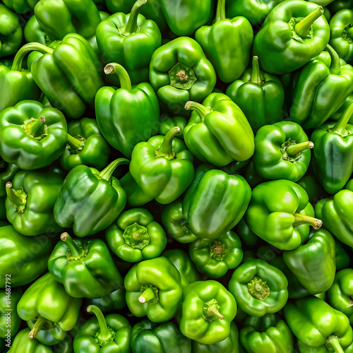 lots of green pepper for cooking as a background