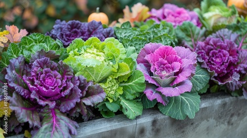 Ornamental cabbages and kales come in a wide range of colors, from white to purple, and make a beautiful addition to any garden.