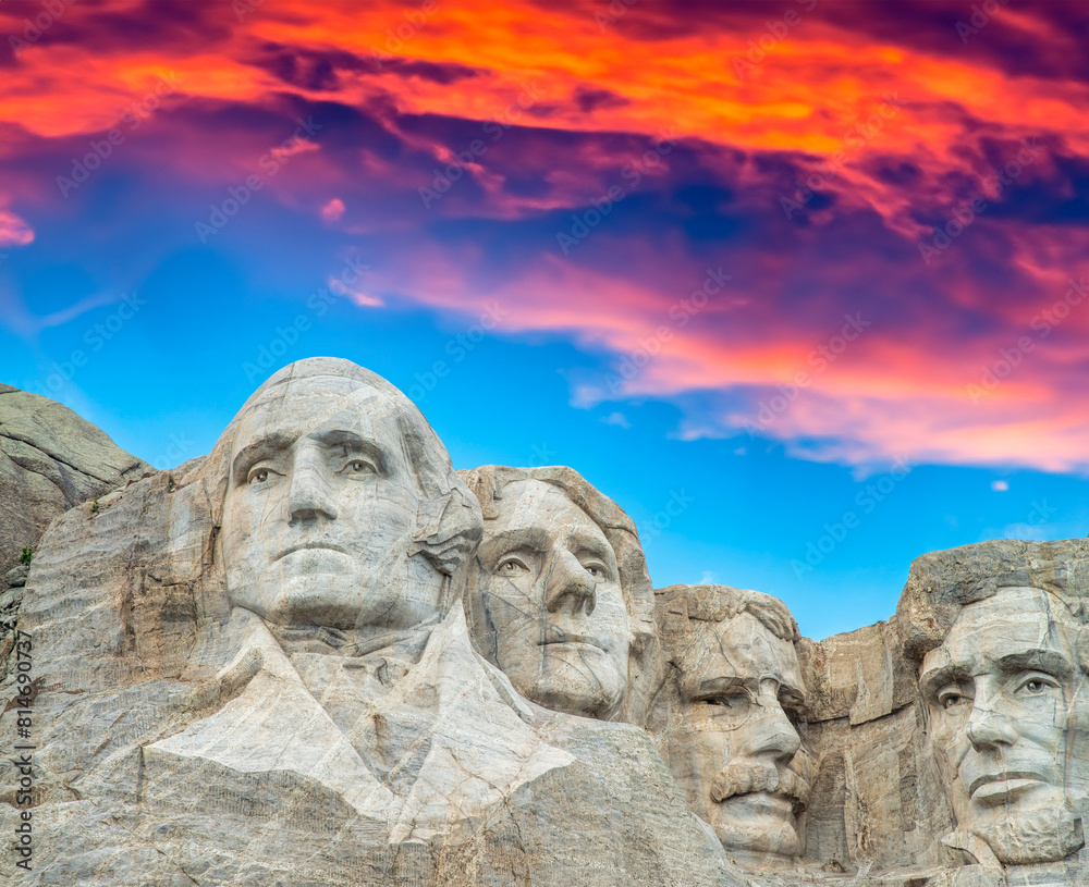 Mount Rushmore National Monument in the United States of America. Summer season colours Mount Rushmore National Monument in the United States of America. Summer season colours