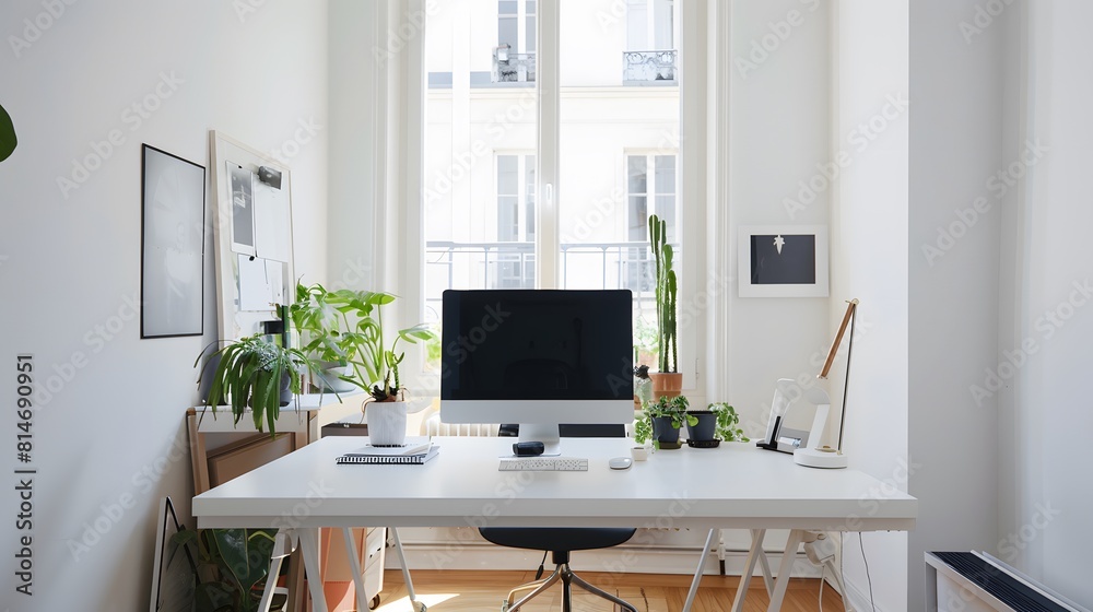 Fototapeta premium minimalist home office with a clutter-free workspace