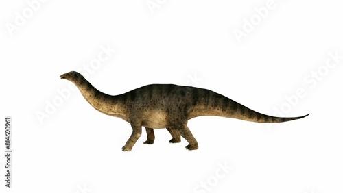 3D Illustration of a Sauropod Dinosaur in a Natural Pose on Isolated Background