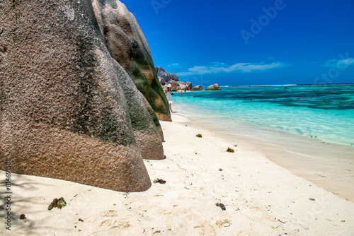 Amazing landscape of La Digue Island in the Seychelles Archipelago photo