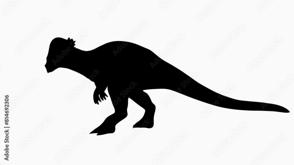 Silhouette of a Pachycephalosaurus on White Background. Mask. Alpha Channel. Silhouette of a Pachycephalosaurus on White Background. Mask. Alpha Channel.