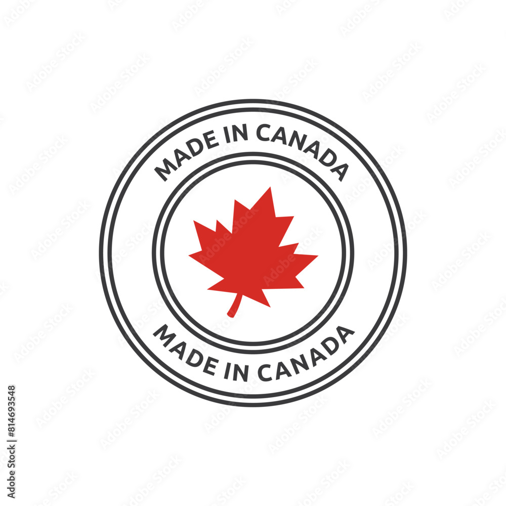 Emblem logo of Made in Canada product design vector label Emblem logo of Made in Canada product design vector label
