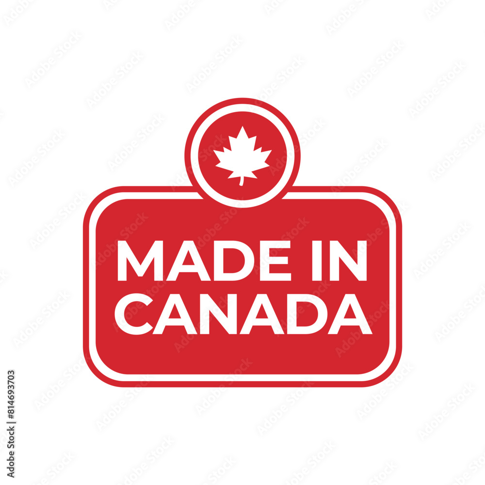 Emblem logo of Made in Canada product design vector label
