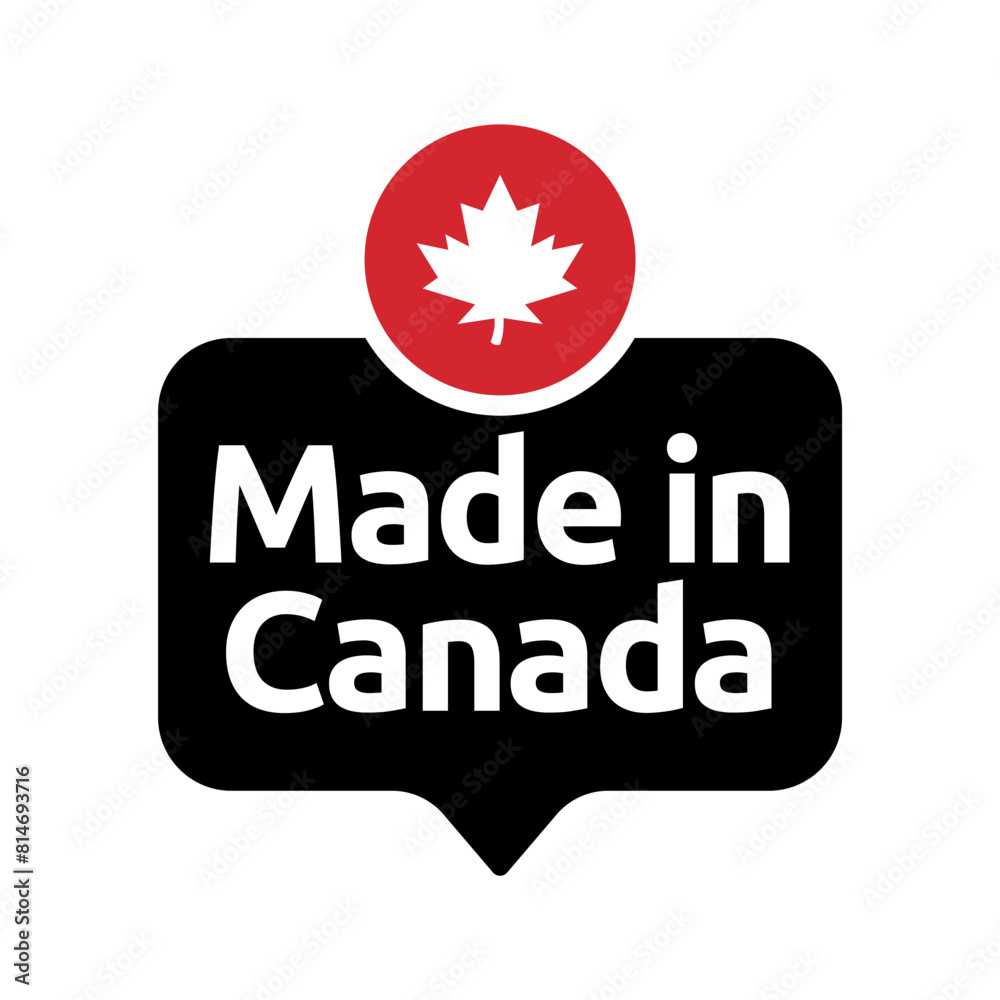 Emblem logo of Made in Canada product design vector label Emblem logo of Made in Canada product design vector label