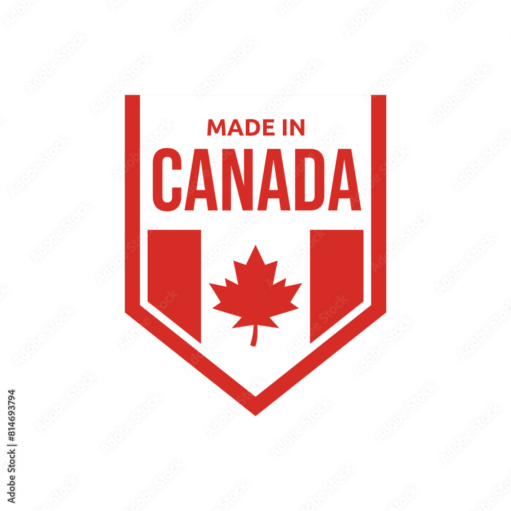 Emblem logo of Made in Canada product design vector label Emblem logo of Made in Canada product design vector label