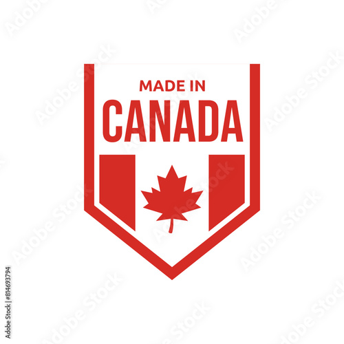 Emblem logo of Made in Canada product design vector label