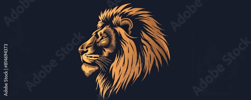 Male lion logo simple design ::1 vector without text