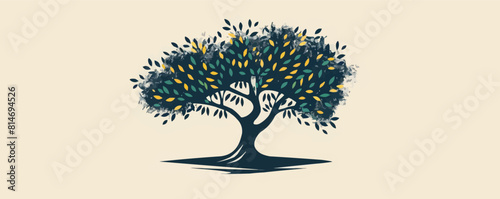 Olive tree, natural product symbol. vector simple