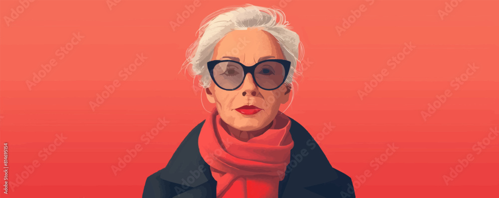 old lady vector flat minimalistic isolated illustration old lady vector flat minimalistic isolated illustration
