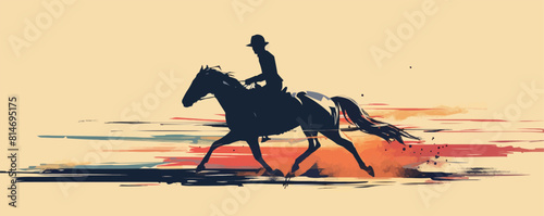 Rider riding. vector simple illustration