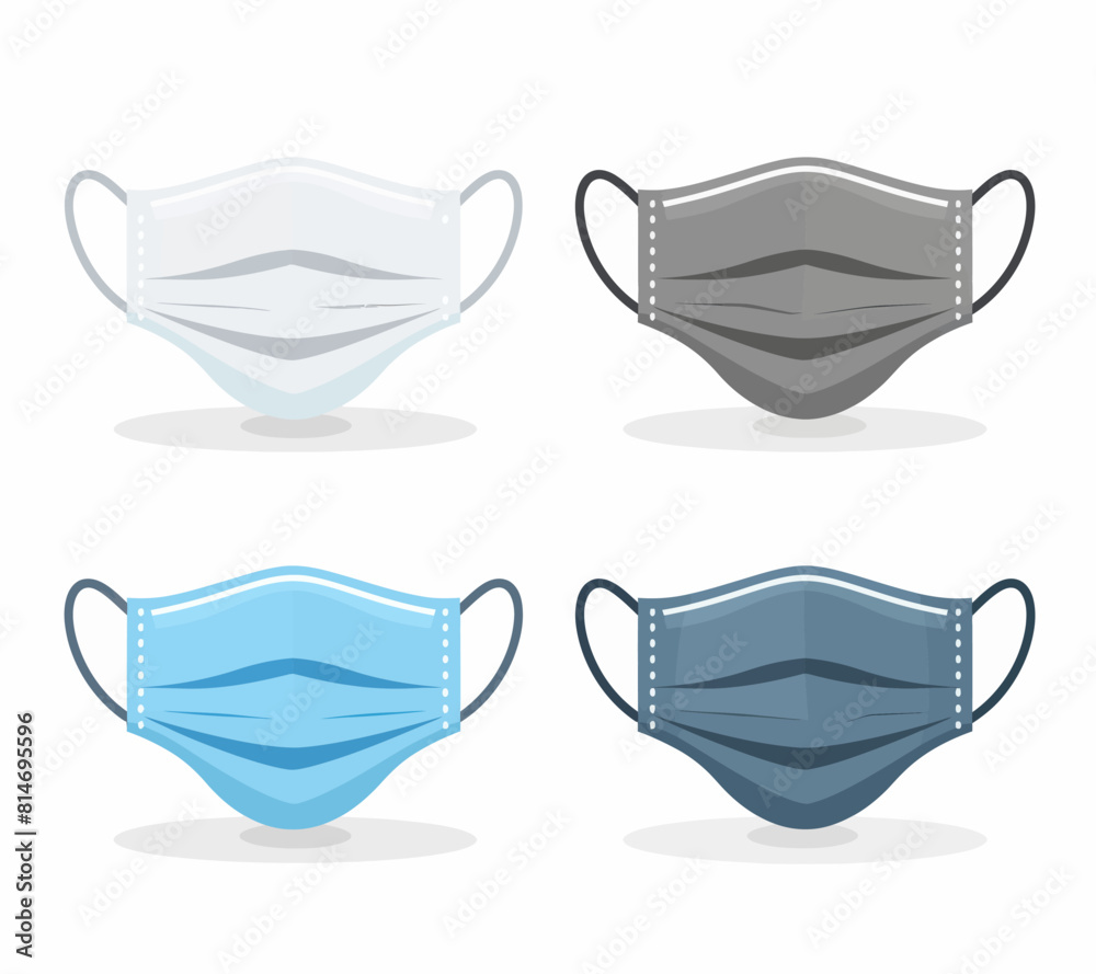 a set of four different colored face masks a set of four different colored face masks
