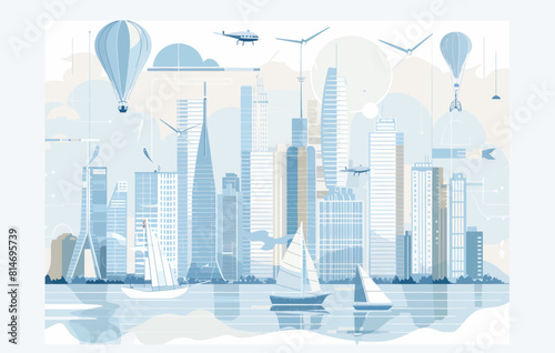a picture of a city with a lot of tall buildings