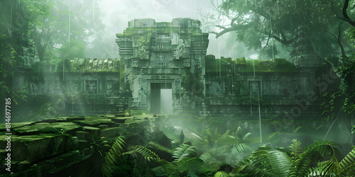 Pondside Serenity Ancient Temple Amidst Nature s Embrace   Echoes of Antiquity Reflective Pond at an Ancient Temple