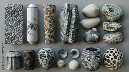 A variety of handmade ceramic pieces including vases, bowls, and other assorted objects. photo