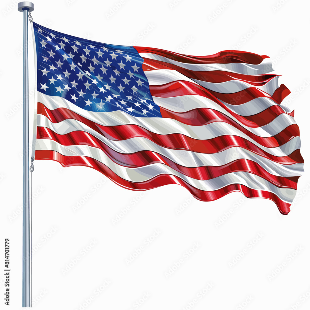 an american flag waving in the wind