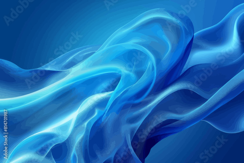 an abstract blue background with flowing fabric