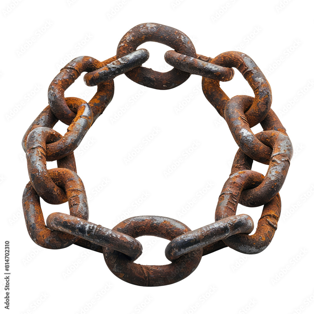 Fototapeta premium rusty chain links transparent background