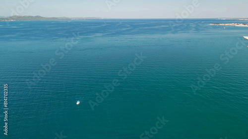 Aerial view of Zadar cityscape along the sea, Croatia