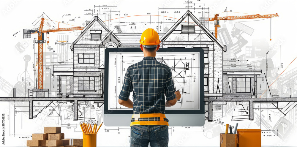 Architect Planning Construction with Digital Tools Architect Planning Construction with Digital Tools
